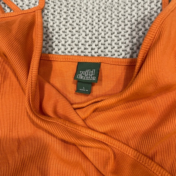 NEW W TAGS Wild Fable Orange Flowy Skater Dress with Adjustable Straps - Picture 3 of 3